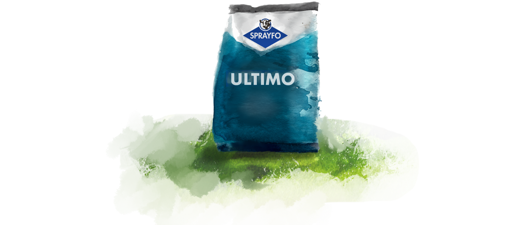 A watercolor image of a Sprayfo Ultimo bag on a green surface